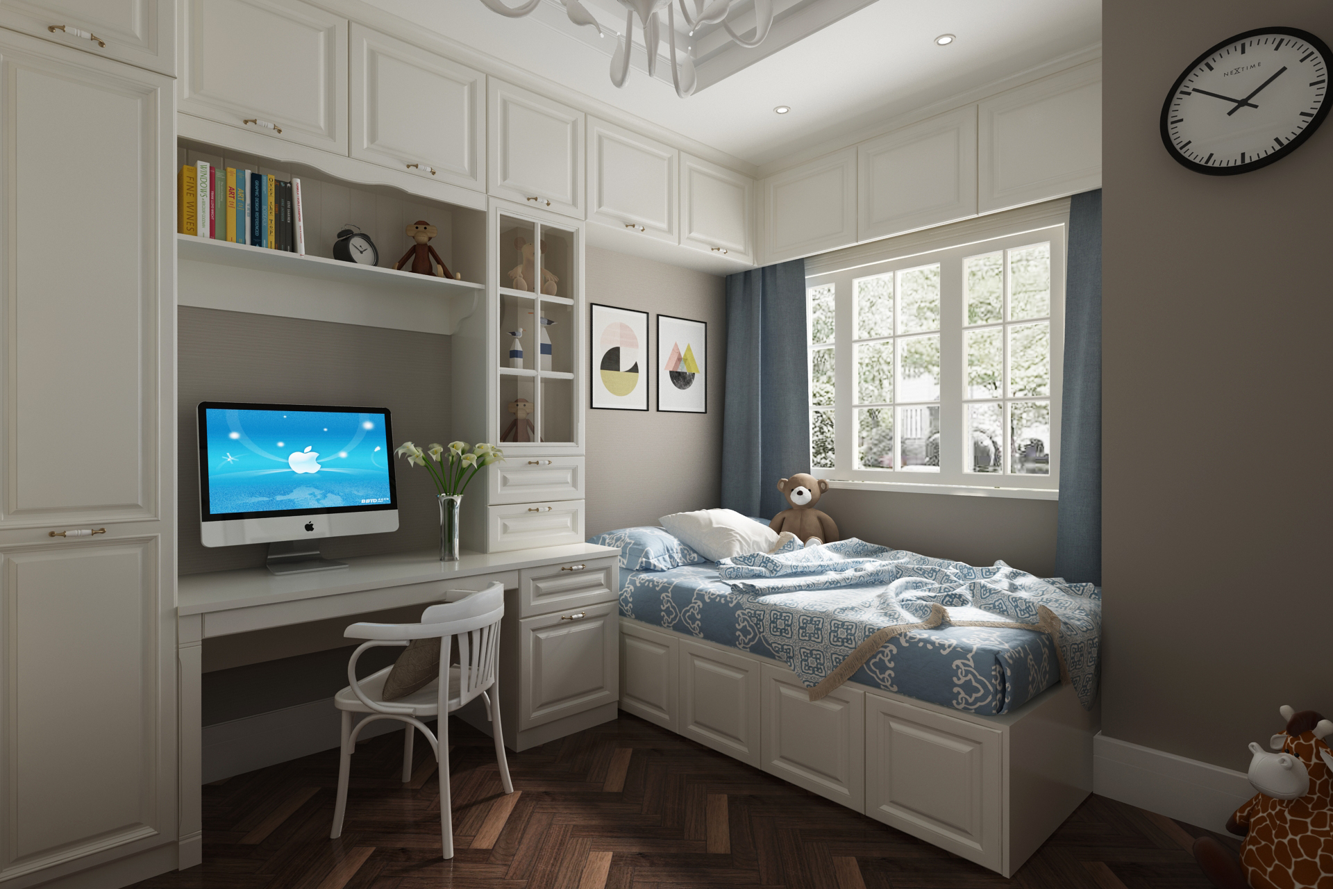 全鋁榻榻米-01（風格：簡歐；顏色：暖白）